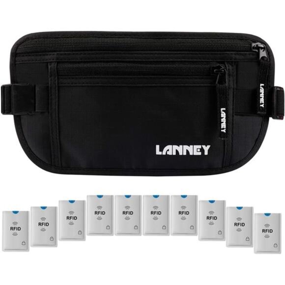 Money Belt for Travel Women and Men Slim Hidden Travel Wallet with RFID - Picture 1 of 16